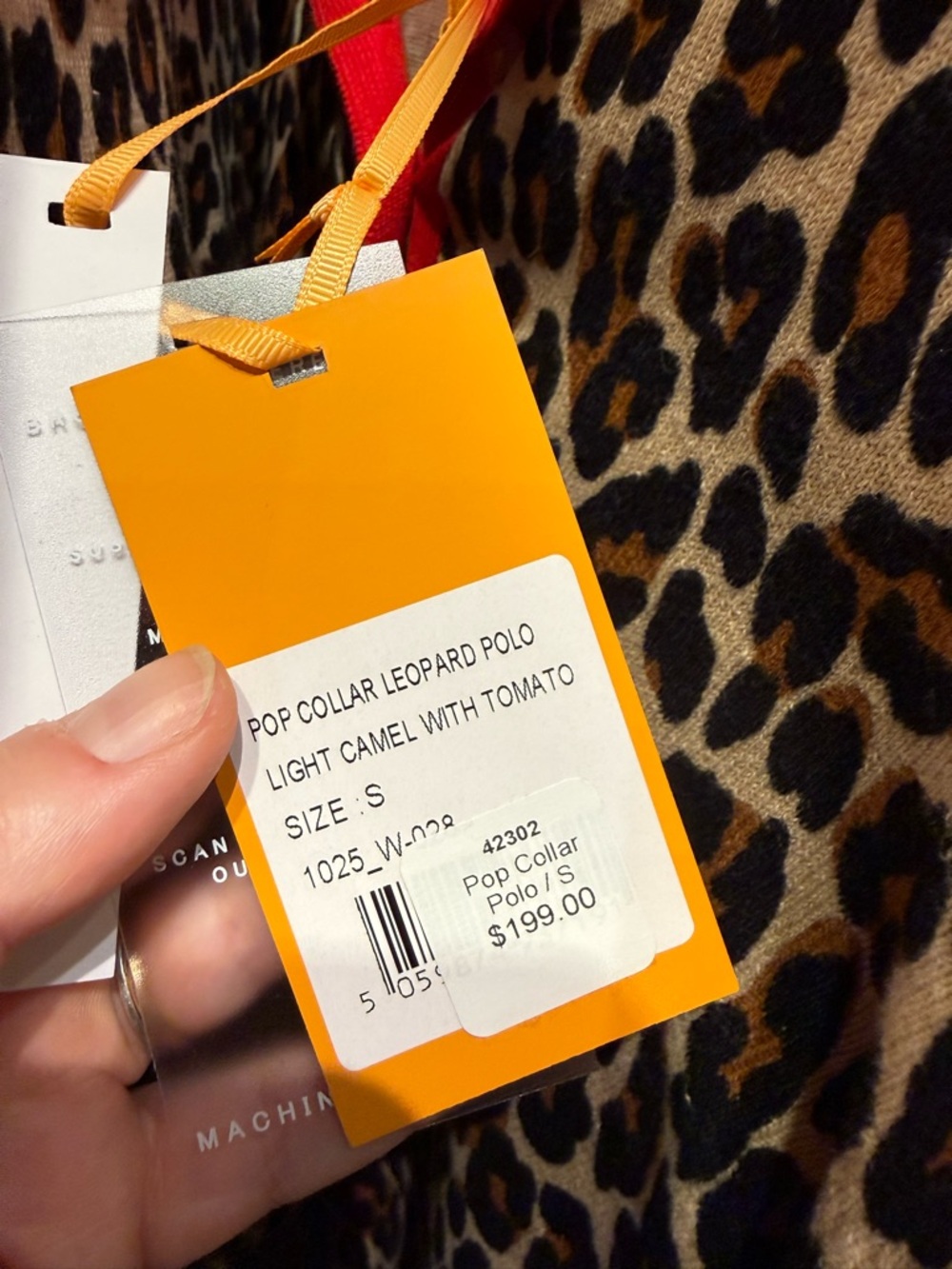 Leopard Print Polo Sweater with Red Trim - Picture 10 of 11